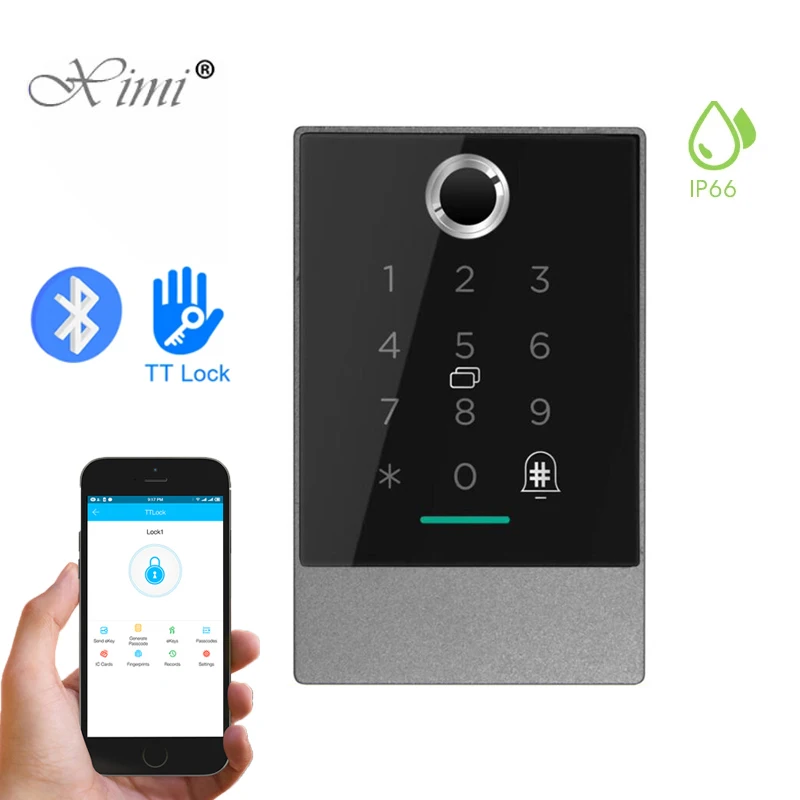 K2 K2F TTLock APP IP66 Waterproof Fingerprint Biometric Access Control System IC RFID Card Standalone Door Controller | Безопасность и