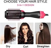 Brosse à air chaud 3-en-1 : Sèche-cheveux, volumateur et générateur d'ions négatifs pour lisser et boucler les cheveux 6