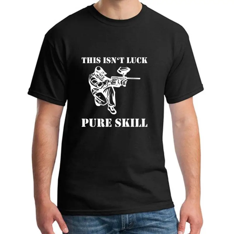 

Cute Paintball No Luck Skill Gotcha tee shirt men and women cool Original Super mens tee t shirts clothing Natural