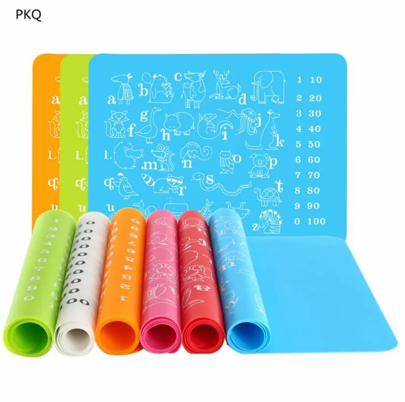 

Animal Alphabet Pad Children's Silicone Placemats School Table Mat High Temperature Waterproof Insulation Pad Placemat 40x30cm
