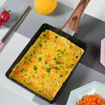 

Japanese Style Nonstick Frying Pans Square Flat Bottom Induction Cooker Mini Frying Pans Dishwasher Cooking Breakfast Pan