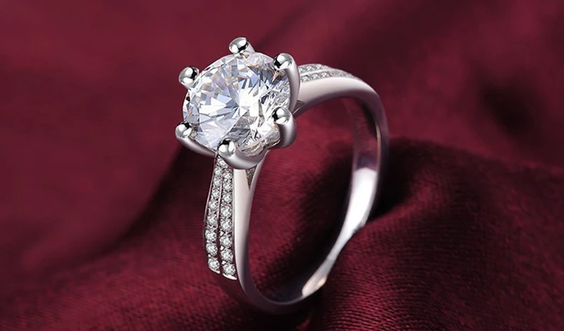 YANHUI оригинальные серебро 925-й пробы кольца кубический циркон изысканное украшение на свадьбу кольца с сертификатом