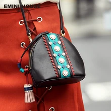 EMINI HOUSE, индийский стиль, сумки через плечо для женщин, кожаные сумки, сумки для женщин, известный бренд, с кисточками, в виде ракушки, Дамская ручная сумка