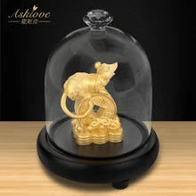 Dinero rata recoger la riqueza ornamentos China rata zodiacal oro papel de aluminio artesanía un negocio floreciente Fengshui decoración de la Oficina del hogar(China)