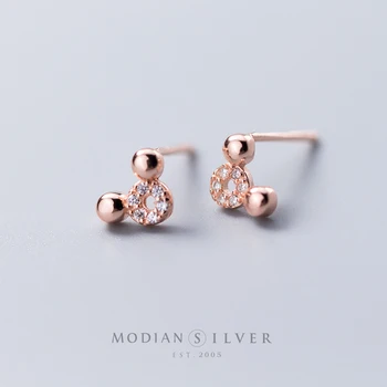 

Modian Authentic 925 Sterling Silver Cute Small Mouse Stud Earring for Women Anti Allergy Ear Pin Fashion Fine Jewelry Kids Gift