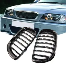 

80% Hot Sales!! 1 Pair Car Grilles Eco-friendly Rust-proof ABS Auto Mesh Grilles 51132158542 51132158543 for BMW 3 Series E46 4-