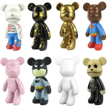 

5" 400% Bearbricklys Bear@bricklys Action Figures Block Bear Pvc Model Figures Children Gifts Diy Paint Dolls Kids Toys