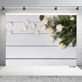 

Love Baby Shower Child Portrait Food Cake Photography White Flower Wooden Board Backdrop Photocall Photo Studio Background Props