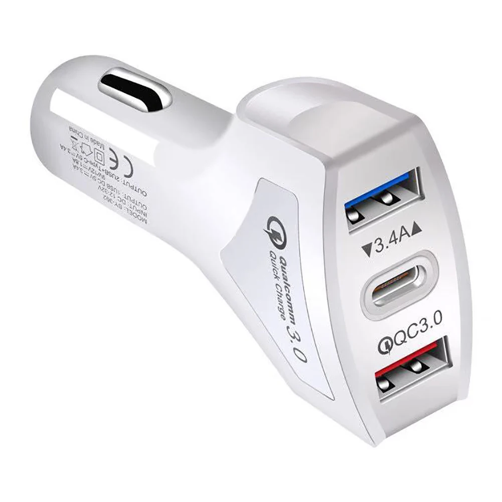3 порта usb type-C QC3.0 автомобильный прикуриватель телефон быстрое зарядное устройство адаптер питания