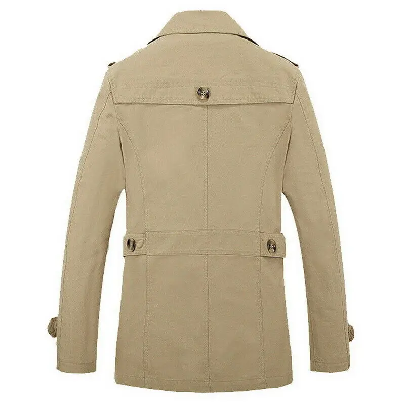 5 цветов, M-5XL, Мужская Осенняя хлопковая куртка средней длины, ветровка, тонкий стильный Тренч, пальто, повседневная верхняя одежда, топы 53657669870434