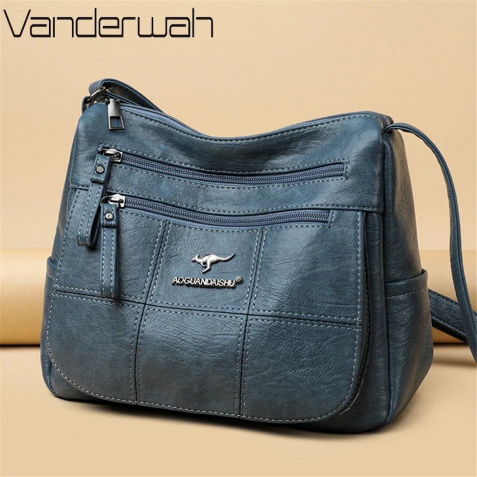 Bolso cruzado de piel diseño para mujer, bandolera hombro muchos bolsillos, de marca, estilo para invierno, 2022|Bolsos de hombro| - AliExpress