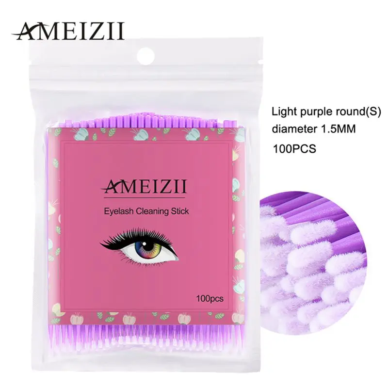 Ameizii 100 шт./пакет прочная микро-щетка одноразовая наращивание ресниц индивидуальный Аппликатор Тушь для ресниц кисти для макияжа F