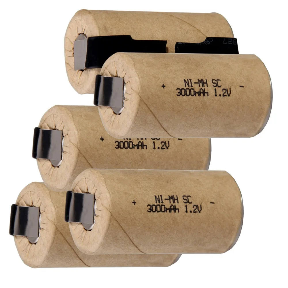 5 штук SC батареи 3000 mah 1,2 v subc nimh батареи случайный цвет