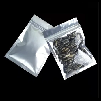 

100Pcs/lot Clear Aluminum Foil Bag Self Seal Zipper Ziplock Packing Food Bag Retail Display Baking Biscuit Packaging Bag Pouch
