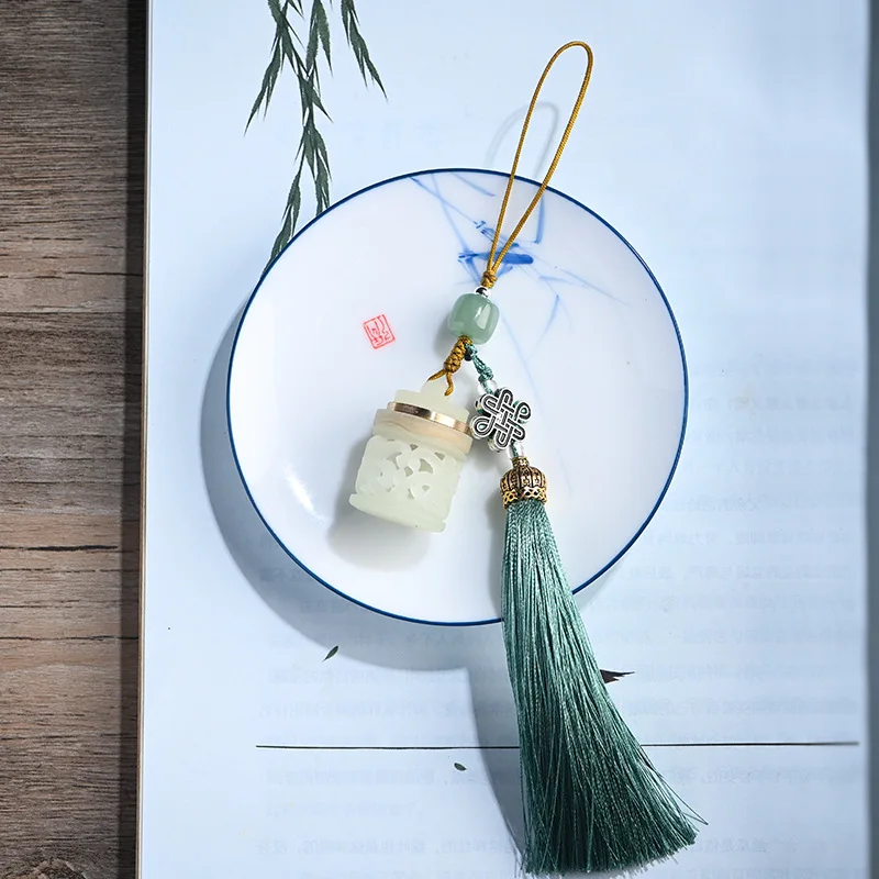 

Chinese element hollow luminous sachet pendant creative mobile phone chain tassel pendant spiral mouth sachet fragrance bead box