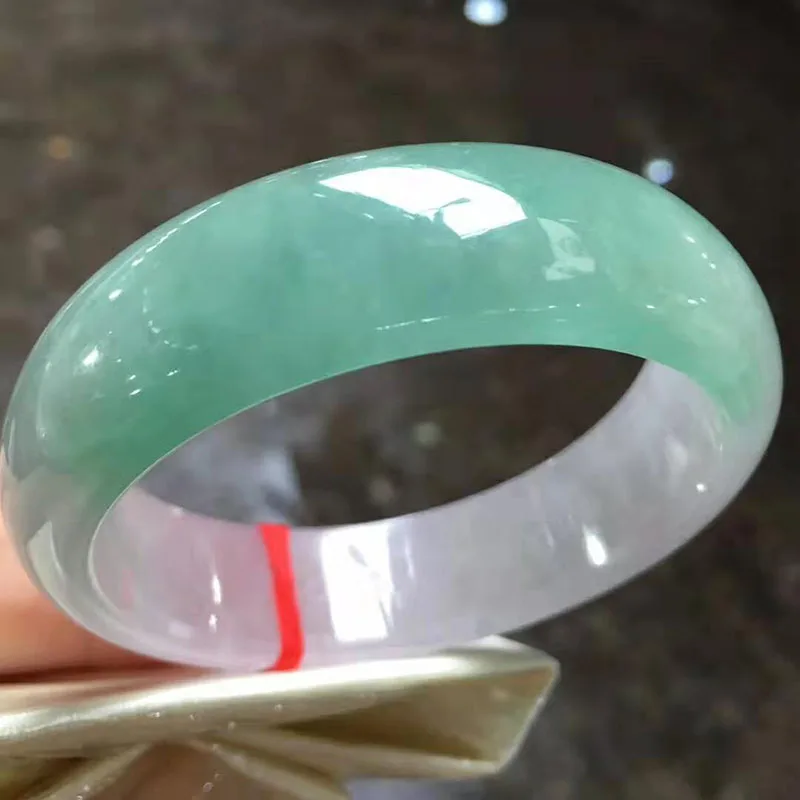 Myanmar Jadeite ice прозрачный идеальный широкий вариант браслета(включая сертификат