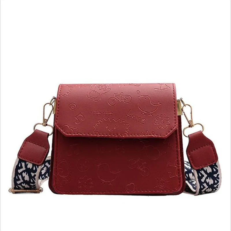 

Women Handbag Shoulder Bags 2019 New PU Fashion Casual Wild Broadband Messenger Bag With Lid Small Square Bag