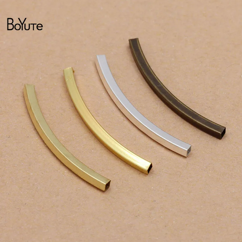 

Металлическая латунная гнущаяся трубка BoYuTe (100 шт./лот), длина 30-40-50 мм, квадратные трубки, материалы ручной работы, «сделай сам», фурнитура для ювелирных изделий