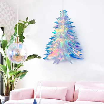 

Besegad 13inch DIY Colored Simple Christmas Tree Hanging Pendant Ornament for Iridescent Party Christmas New Year Home Decor