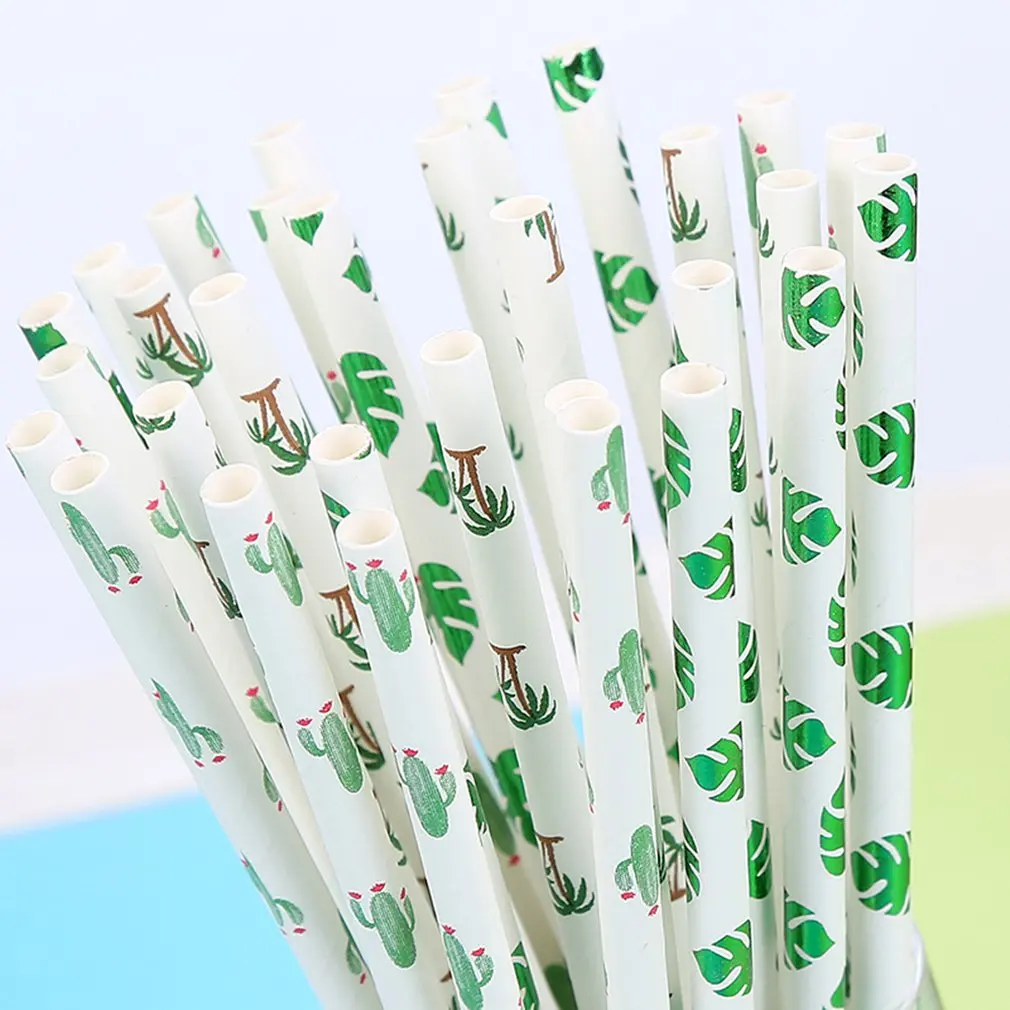 Environmentally Friendly Straw Colour Beverage Disposable Paper Suction 25pcs Fruit Juice Parties Coconut Suction Tubes In Bars