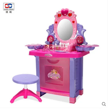 

Children Play House Dresser Toy Model 3-Year-Old 5 GIRL'S 6 Princess Dresser Stool Set Girls Doll