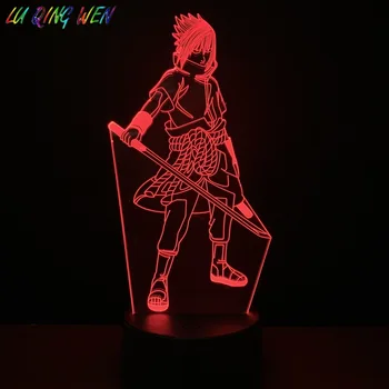 

Anime Sasuke Sword 3d Led Night Light Naruto Usb Touch Sensor Room Decor Lamp lampe naruto Gift Manga Desk Night Lampe manga