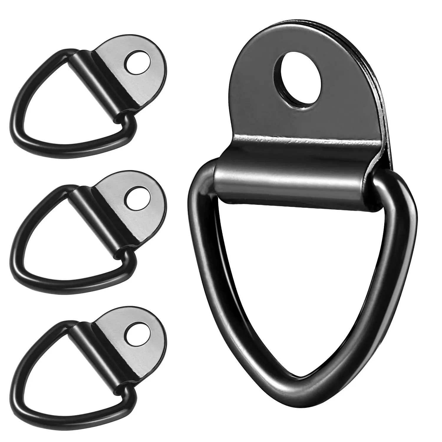 

V-Ring Tie Down Anchors Heavy Duty Steel D-Ring Surface Mounting Clip for Cargo Trailers Pickups Boat Garden 4pcs