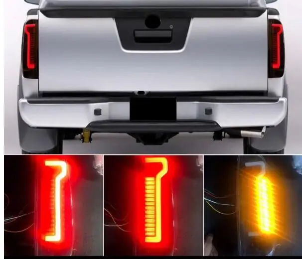 1Set For Nissan Navara D40 Frontier 2005 -2015 Car styling LED Taillight Red Rear Tail Light Brake Lamp brake light warning lamp