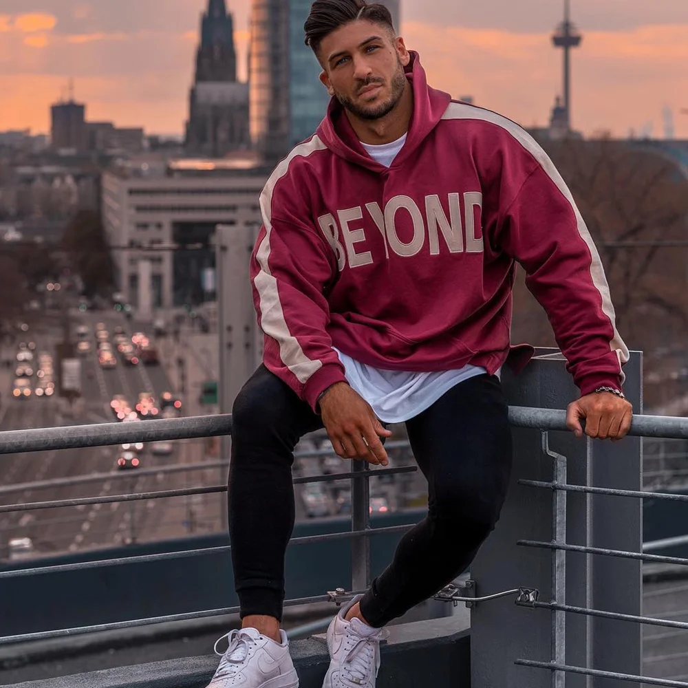 Hoodie Pants Set Autumn New Men Casual Loose Sweatshirt Jogger Sweatpants Male Cotton Jacket Sportswear Trousers 5