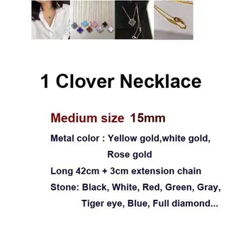 

Hot Brand Vintage 1 / 10 / 20 Clover Charms Necklace Women 100% Sterling Silver Set Real Stone Top Quality Elegant Bijoux Gifts