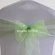 Высокое качество 18 × 275 см зеленый пояс из органзы/органза бант на стул для свадьбы/вечерние украшения