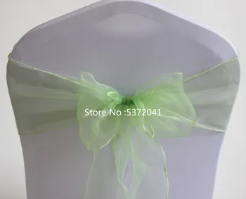 

High Quality 18×275cm Green Organza Sash/Organza Chair Bow For Wedding/Party Decoration