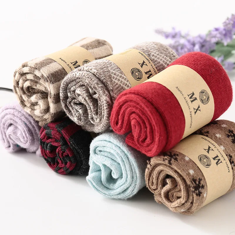 

Autumn and winter boutique wool men and women socks boxed wool socks fashion socks warm socks women