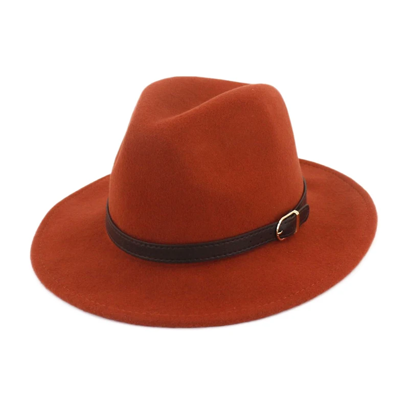 Drill Red jazz hat FS фетровая шляпа Мужские Женские фетровые шляпы с поясом женские винтажные шляпы Трилби шерсть фетровые шляпы осень зима теплый джаз шляпа женская - Цвет: Drill Red jazz hat