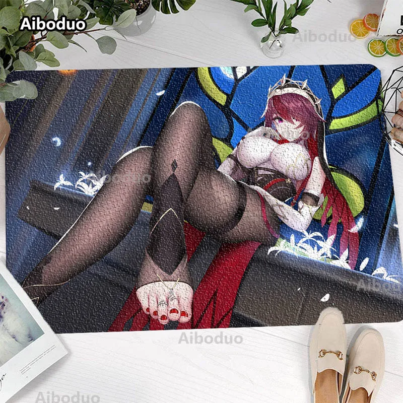 Anime Sexy HUTAO Non Slip Carpet Floor Mat Genshin Impact Decorative Hallway Entrance Home Game Decor Kitchen Bathroom Doormat