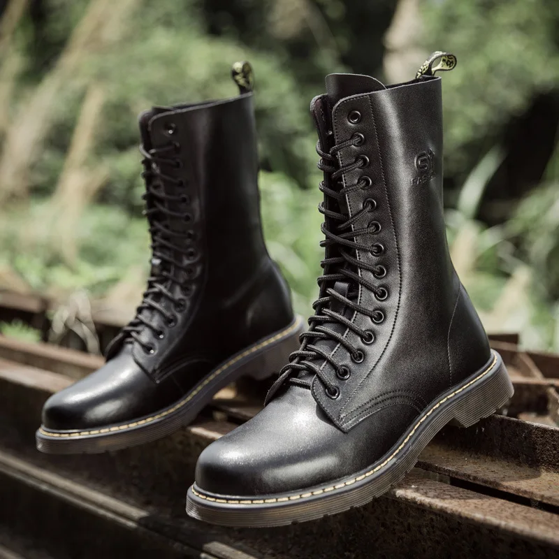 Men Motorcycle Boots Vintage Jason Martins Boot Winter Fur Nice New Genuine Leather Waterproof Military Desert Boots Men Shoes