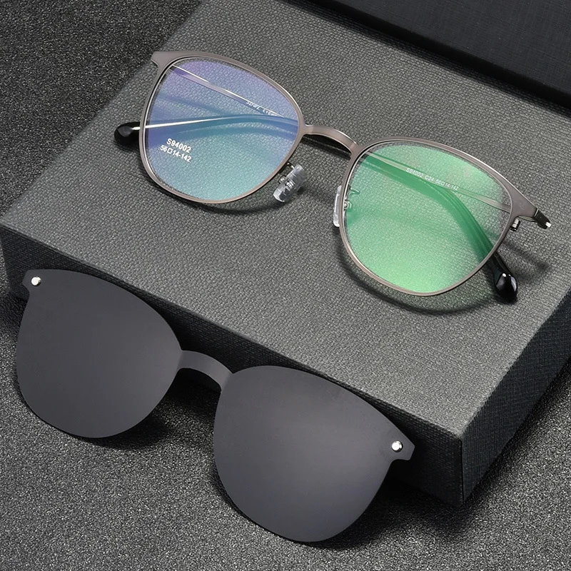 Mincl Brand Design Ultra Light Men Square Sunglasses Clip On Glasses