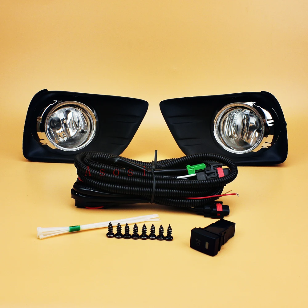 

Для Toyota Land Cruiser Prado FJ150 2010 2011 2012 2013 2014 Противотуманные фары в сборе, вторичный рынок, автомобильная фара с переключателем лампы, Проволочная рамка