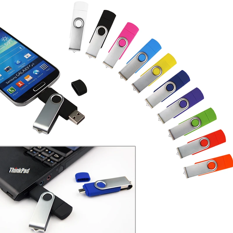 (Более 10 шт. бесплатный логотип) 100% емкость микро OTG USB флэш накопитель 4 ГБ 16 32 64 Гб