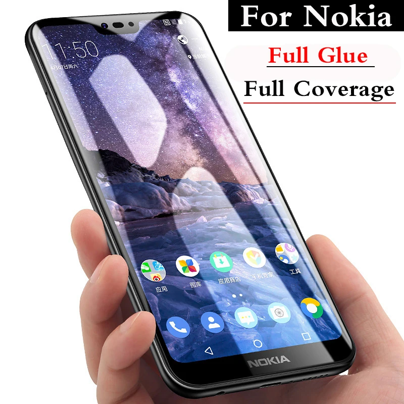 Оригинальное полное Защитное стекло для Nokia 5 6 7 Plus 8 9 2 1 3 1X5X7 Защитная пленка