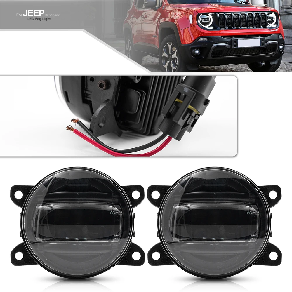 Clear Lens Fog Light Kit With Bulbs For 2014-2018 Jeep Cherokee - DOT/SAE Certified