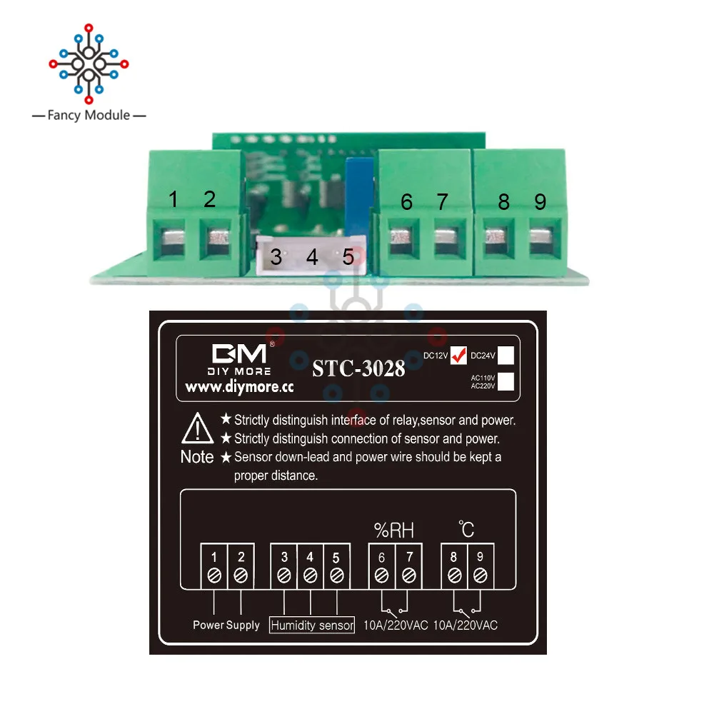 Двойной цифровой регулятор температуры 12V 24V 110V 220V STC 3028 10A термостат контроль