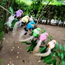 6pcs Mini Artificial Birds Simulation Foam Birds Multicolor Craft Christmas Tree Home Garden Decoration sale