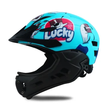 

New Children Full Face Bicycle Helmet Anti-impact Skating Cycling Helmets with Chin Guard for Kids Balance Bike Rock Climbing