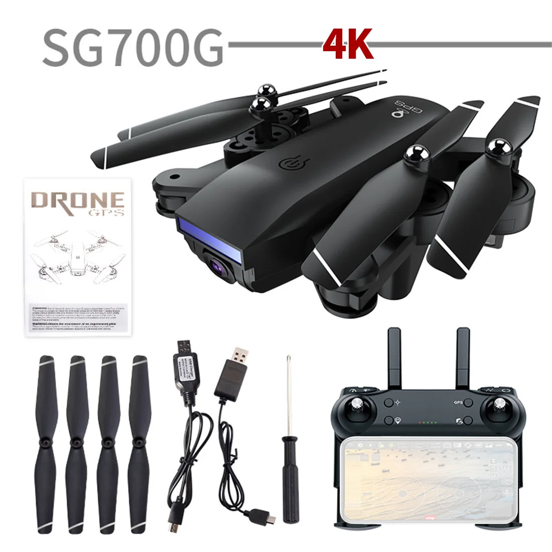 4K Storage bag Gps Дрон SG700G Wifi FPV 1080P 4K HD Двойная камера 50x зум оптический поток Двойное положение RC Квадрокоптер следуй за мной мини Дрон VS E520S - Цвет: 4K Storage bag