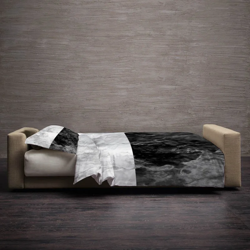 White Black Marble Natural Duvet Cover Pillow Case Quilt Cover Set Bedclothes Single Bedding Sets For Bed