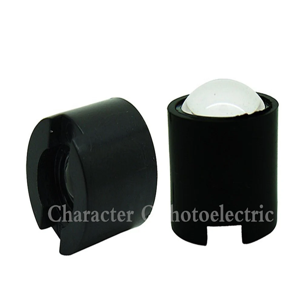 

100pcs IR 1W 3W High Power LED lens 14.5mm 16mm 10degree 60degree 90degree len with black holder For IR CCTV DIY