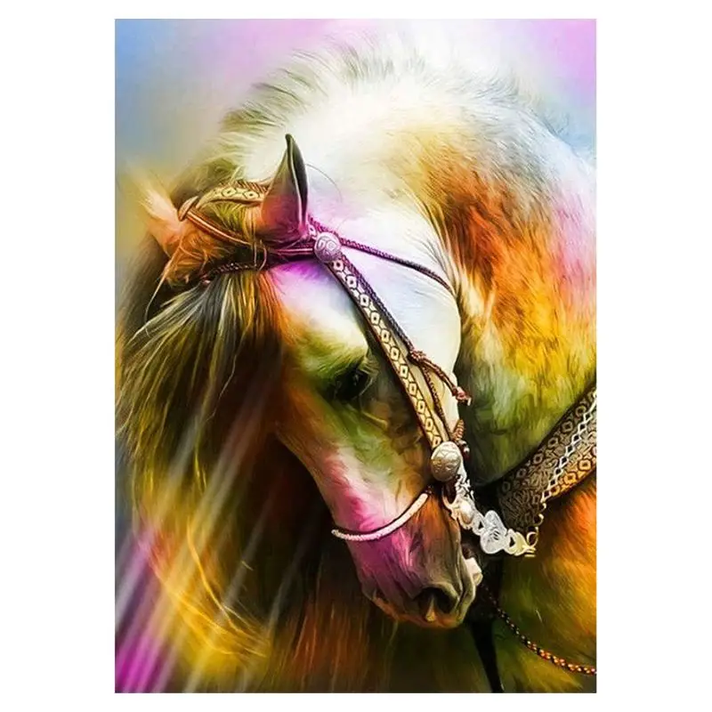 Horse 5D round Shaped Diamond Painting Embroidery Needlework Rhinestone Crystal Cross Craft Stitch Kit - Home Decor Craft Q6PE Horse 5D round Shaped Diamond Painting Embroidery Needlework Rhinestone Crystal Cross Craft Stitch Kit - Home Decor Craft Q6PE