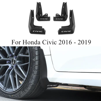 

4 Pcs Car Wheel Fender Soft Resin Cement Splash Guards Mudguard For Honda Civic 2019 2018 2017 2016 Decoration Accessories