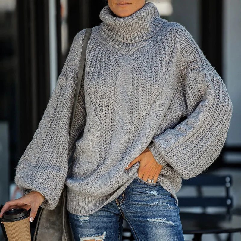 Sweater women's autumn and winter turtleneck knitted sweater women's turtleneck sweater women sweaters and pullovers streetwear